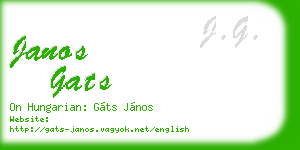 janos gats business card